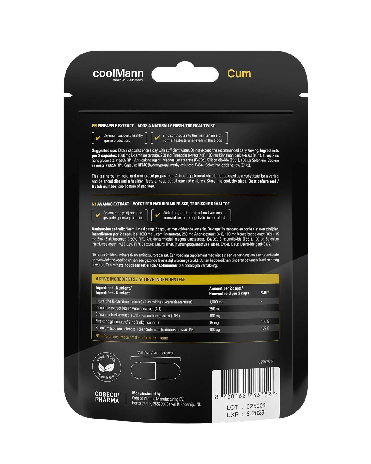 CoolMann CUM - 60 capsules — zdjęcie 2