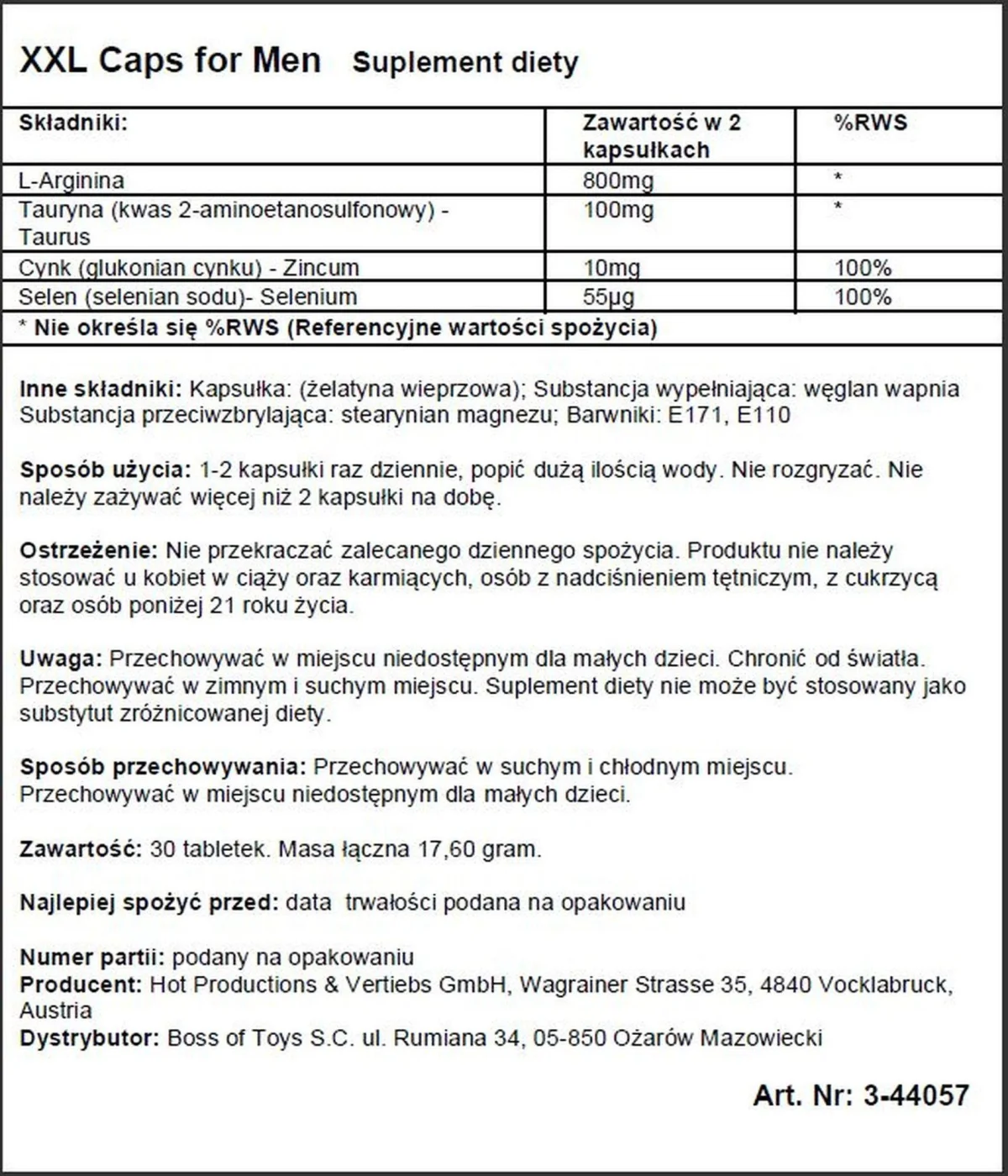 Supl.diety-XXL Caps for Men — zdjęcie 2