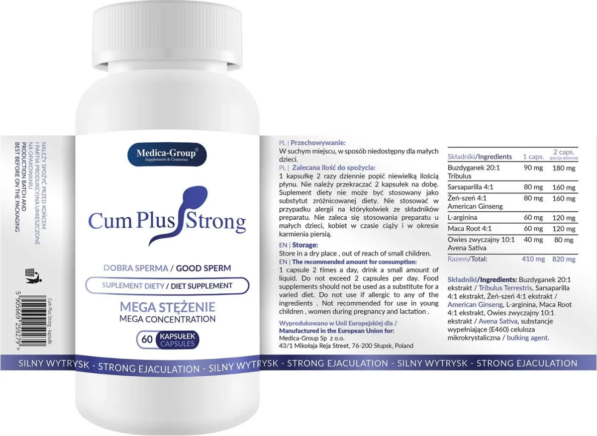 Supl.diety-Cum Plus Strong - 60 caps — zdjęcie 3
