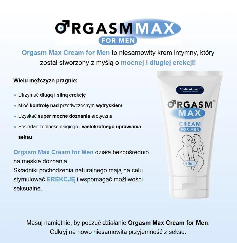Żel/sprej - Orgasm Max cream for men 50 ml — zdjęcie 2