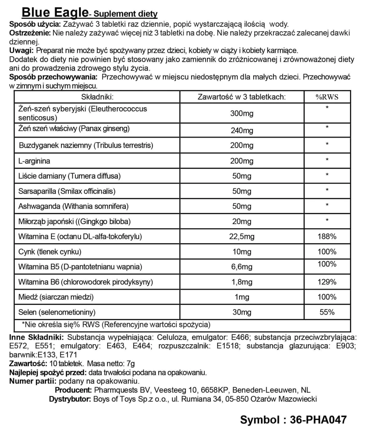 Blue Eagle - Stimulating Capsules — zdjęcie 2