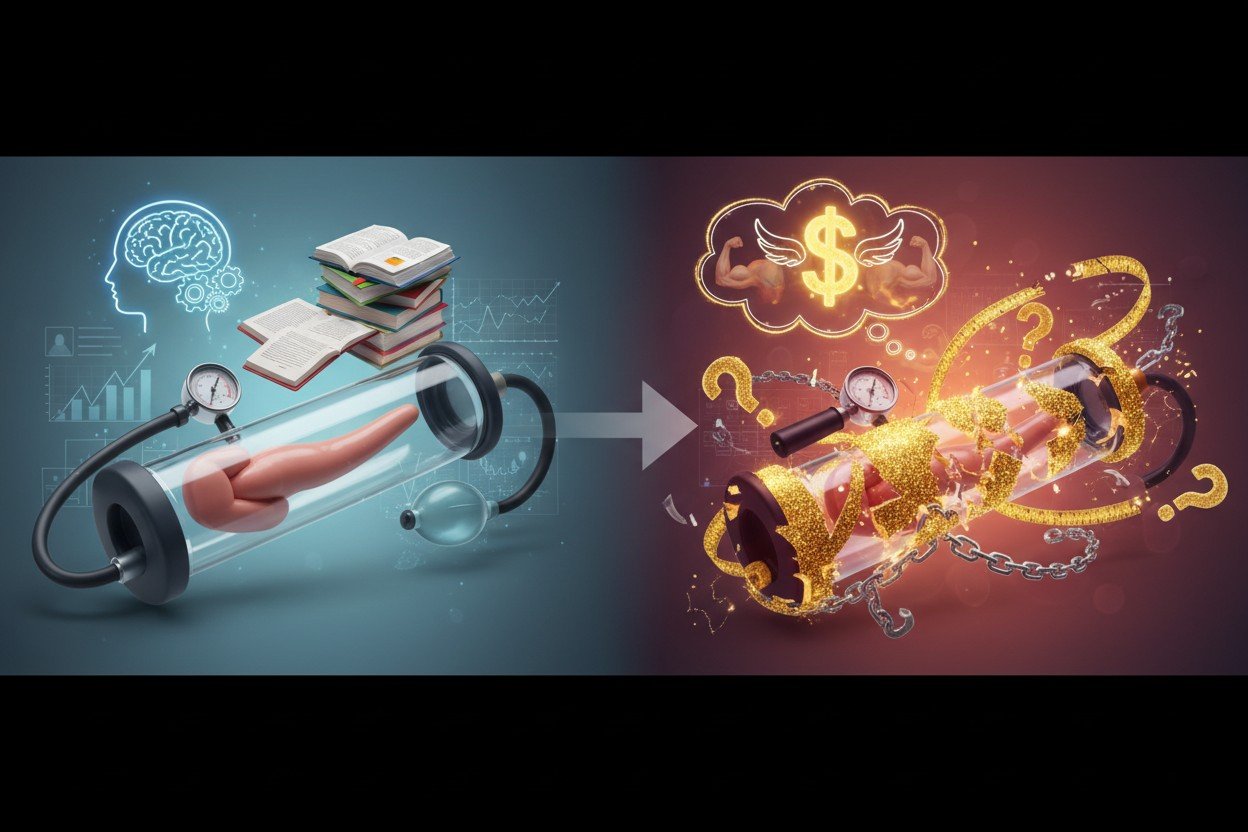 Pompka do powiększania penisa — co mówią badania, a co mity reklamowe